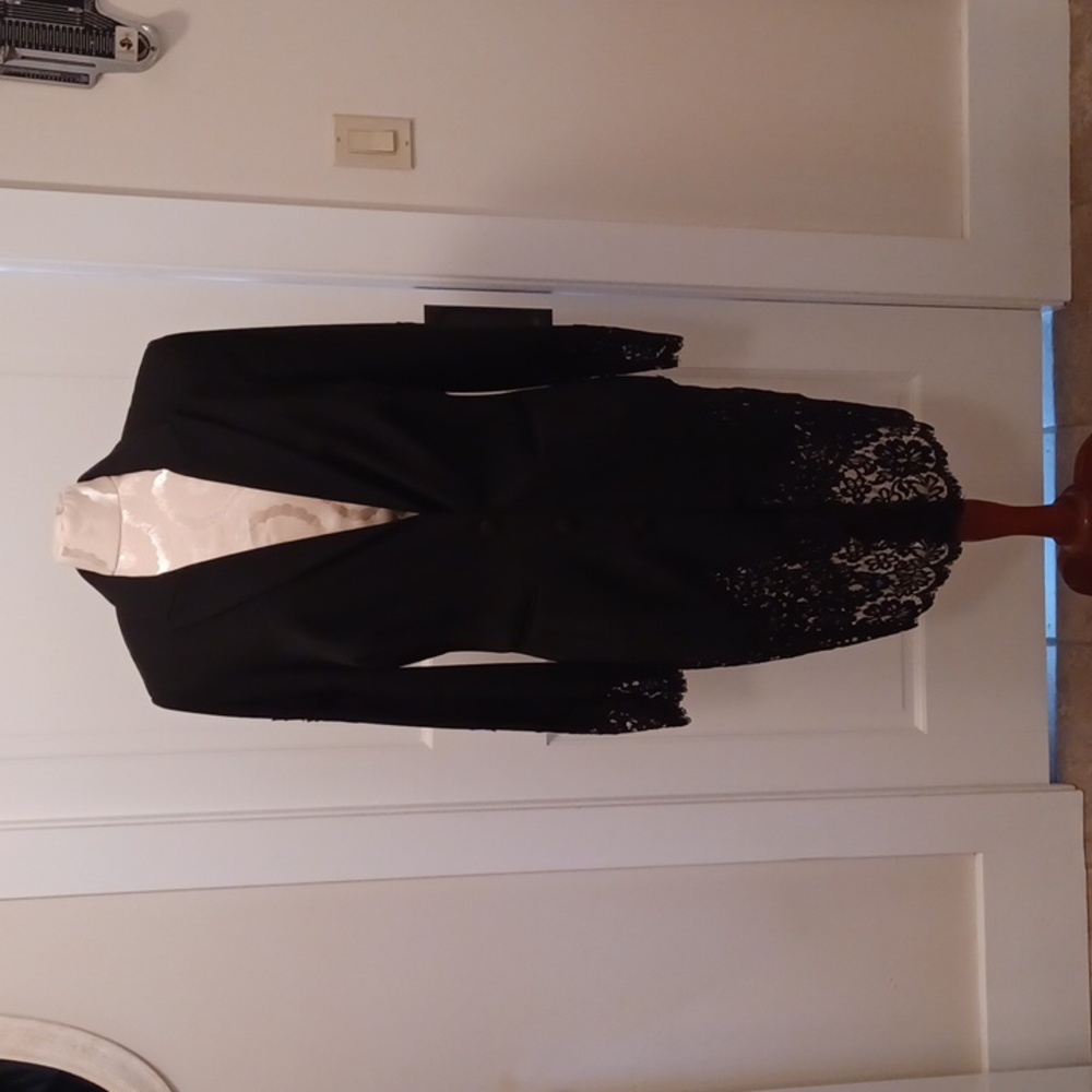Edwardian-Look Black Lace Frock Coat.